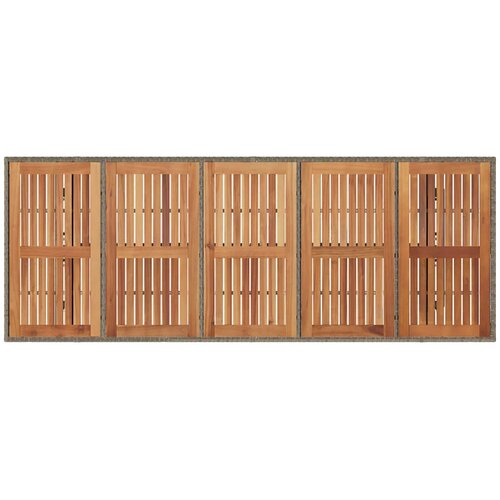  Vrtni set za objed 9 kom. Siva poliratan 240 x 90 x 75 cm Slike