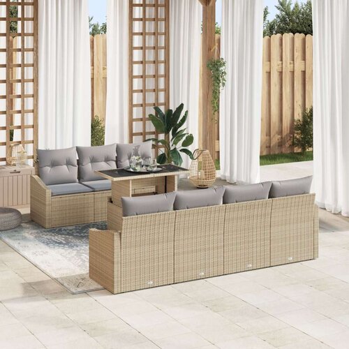  Set vrtnih sofa set od 8 bež ratan Cijene