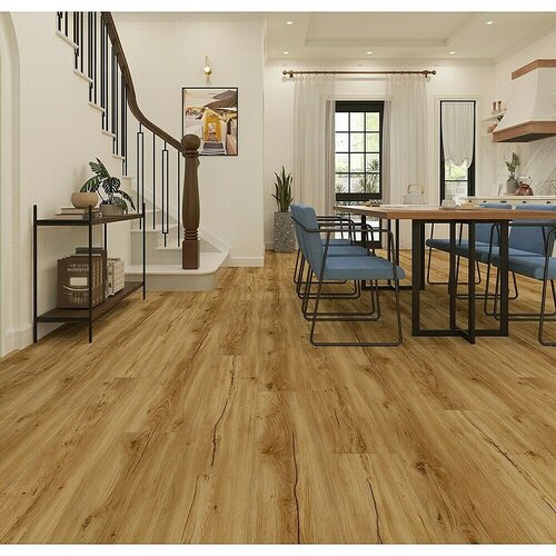  Vinilni pod Sierra (122 x 22,9 x 4 mm, Rustikalen videz, Hrast) Slike
