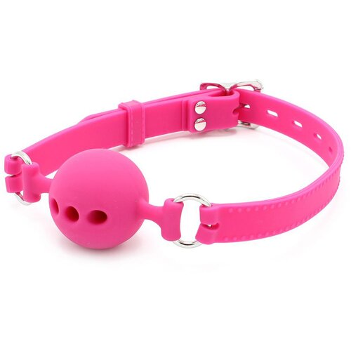 Kiotos Silicone Ball Gag with Holes Pink Slike