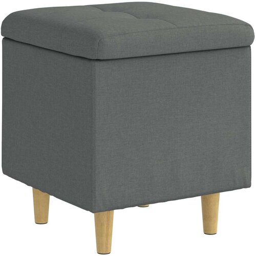  Otoman za pohranu s jastukom Tamno siva 40 x 40 x 45 cm tkanina - Tamno siva 40 cm tkanina Slike