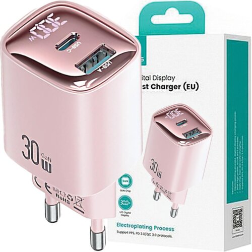 Usams 30W USB-C USB-A HITRO POLNILNIK ZA ROZA TELEFONE, (21974673) Cene