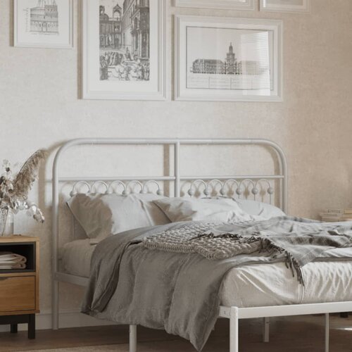 vidaXL Kovinsko vzglavje belo 135 cm Cene