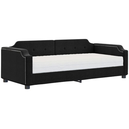 vidaXL Dnevna postelja z vzmetnico črna 80x200 cm blago, (20787812) Cene