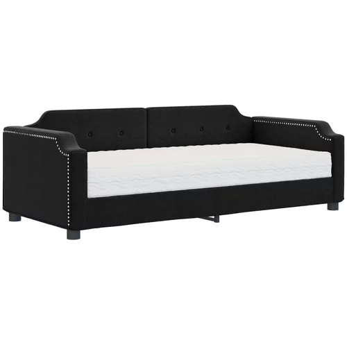 vidaXL Dnevna postelja z vzmetnico črna 80x200 cm blago, (20787812)