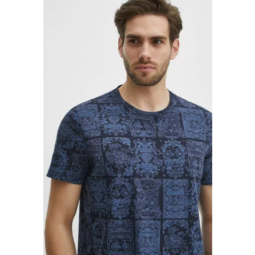 Medicine Pamučna majica za muškarce, boja: tamno plava, s uzorkom