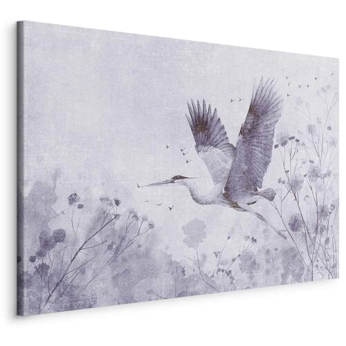  Slika - Majestic flight - a crane in flight in monochrome 60x40 Na talijanskom platnu Cijene