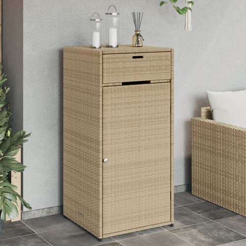 VidaXL Vrtni ormarić za pohranu bež 55x55x111 cm od poliratana Slike