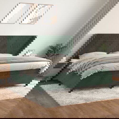 vidaXL Krevet s oprugama i madracem tamnozeleni 200x200 cm baršunasti Cijene