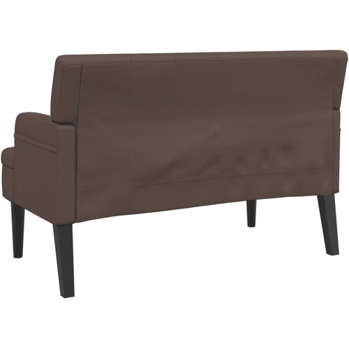  Klupa s naslonom smeđa 112 x 65,5 x 75 cm od umjetne kože Slike