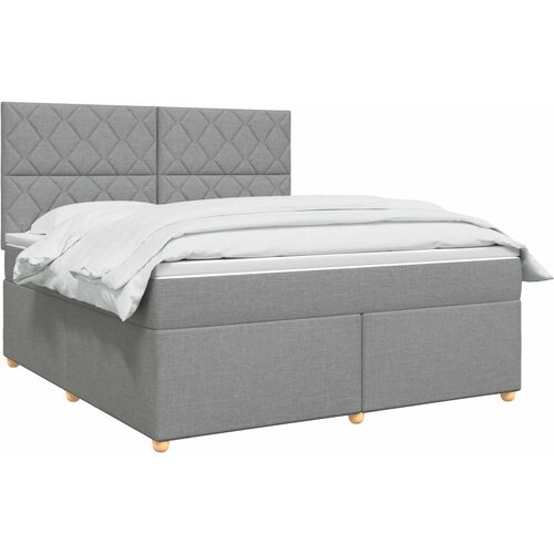  Boxspring krevet s madracem Svjetlosiva 140 x 190 cm Tkanina Slike