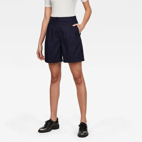 G-star Shorts - Pleated high short wmn dark blue