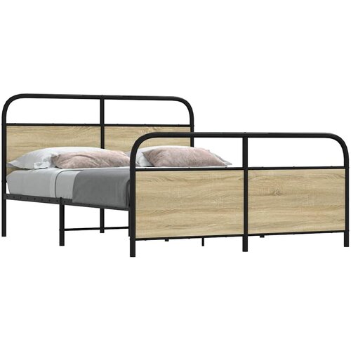  Metalni okvir kreveta bez madraca boja hrasta sonome 160x200 cm Slike