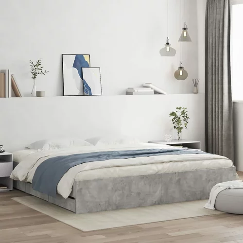 vidaXL Okvir kreveta s ladicama siva boja betona 180x200 cm drveni