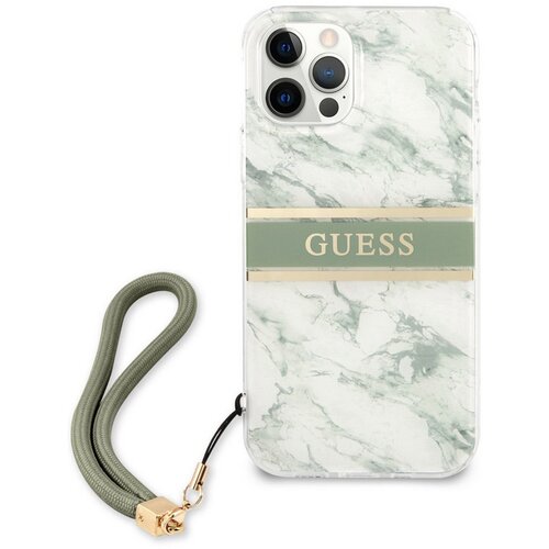  Maska za iPhone 12/ 12 Pro Guess Marble Strap zelena Cene