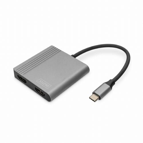 Digitus DA-70828 HDMI / USB-C® adapter [1x USB-C® - 2x ženski konektor HDMI] crna sa zaštitom, okrugli 0.18 m Cijene