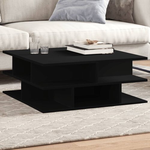 VidaXL Stolić za kavu crni 70x70x29 cm od konstruiranog drva Slike