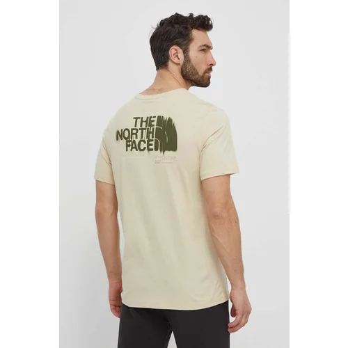 The North Face Bombažna kratka majica moška, bež barva, NF0A87EW3X41