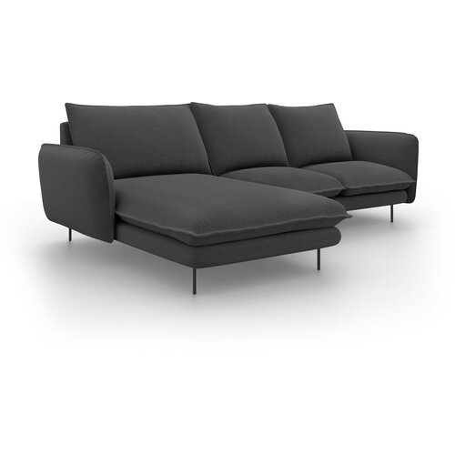 Cosmopolitan Design temno siva sedežna garnitura Vienna, levi kot Slike