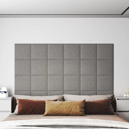 vidaXL zidne ploče od tkanine 12 kom svjetlosive 30 x 30 cm 1,08 m²