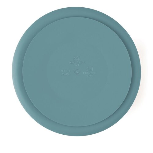 Petite&amp;amp;Mars Silikonski okrugli tanjur s odjeljcima i vakuumom 6 m+ Take&amp;amp;Match, Frosted Sky Slike
