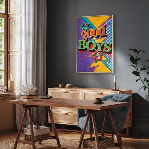  Slika - Good Boys (1 Part) Vertical 60x90 U prirodnom drvenom okviru Slike