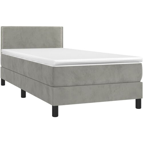 Box spring krevet s madracem svjetlosivi 100x200 cm bar&amp;scaron;unasti Slike