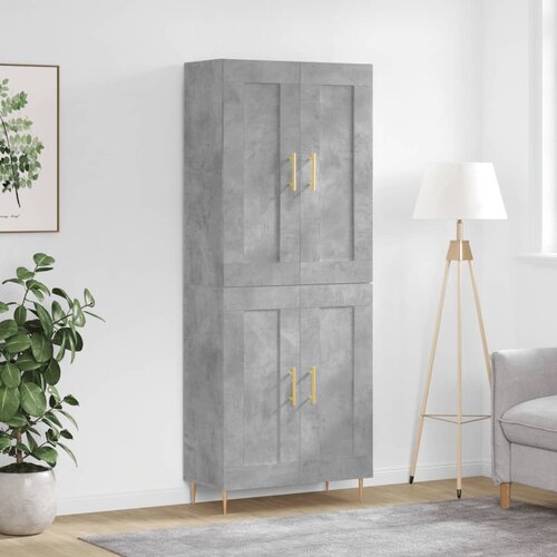 vidaXL Visoka komoda betonsko siva 69,5x34x180 cm inženirski les Cene