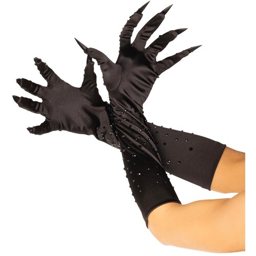 Leg Avenue Rhinestone Claw Gloves Black Cene