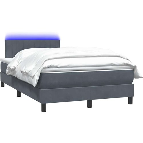 vidaXL Box Spring krevet s madracem tamno sivi 120x220 cm baršun Cene