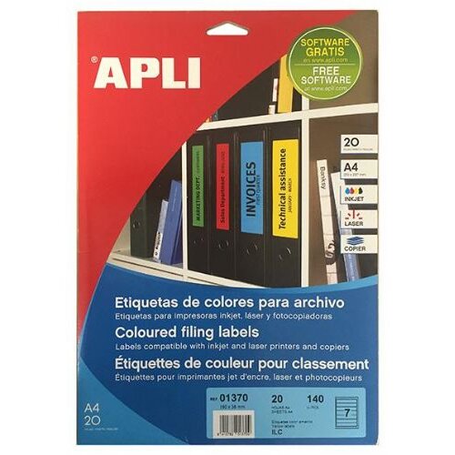 Apli Barvne nalepke, modre 190 x 61 mm 4/stran, 20 listov (registr. &amp;scaron;iroki) Slike