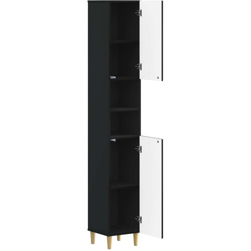  Kupaonski ormar s otvorenom policom DELFT Crna 30 x 31 x 190 cm Slike