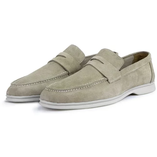 Ducavelli Ante Suede Genuine Leather Men's Casual Shoes Loafers Sand Beige.