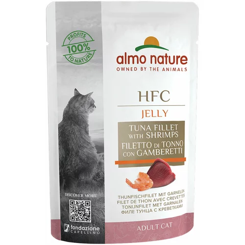 HFC Almo Nature Jelly vrečke 24 x 55 g - Tunin file s kozicami