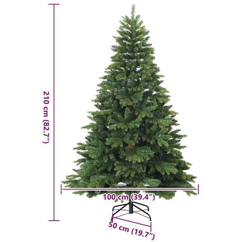 VidaXL Umjetno božićno drvce s stalakom Zelena 210 cm PE i PVC Slike