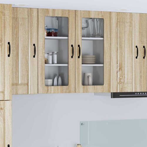  Zidni stakleni ormarić Lucca 2 pcs Hrast sonoma 40 x 31 x 80 cm Cene