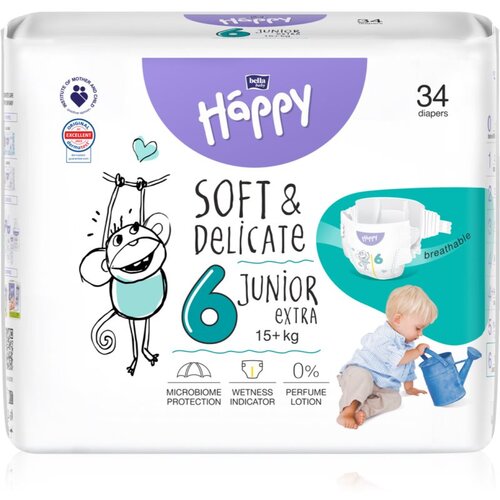 Bella Baby Happy Soft&Delicate Size 6 Junior Extra plenice za enkratno uporabo 15+ kg 34 kos Cene