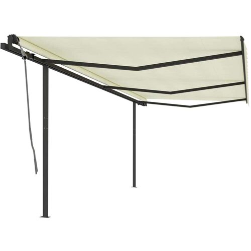  Automatska tenda na uvlačenje sa stupovima 6 x 3 m krem Cijene