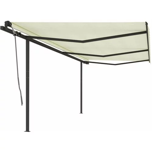  Automatska tenda na uvlačenje sa stupovima 6 x 3 m krem