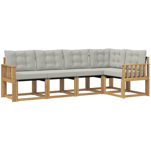 vidaXL Zunanja garnitura za sedenje 5 pcs Bela in svetlo siva, (5000282711) Cene