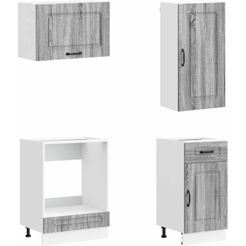  Kuhinjska jedinica KALMAR 8 pcs Siva Sonoma Konstruirano drvo Slike