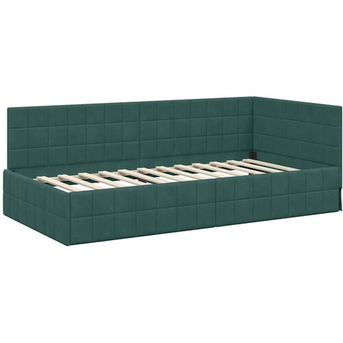  Kutni krevetni okvir s madracem 2 kom. Tamnozelena 90 x 200 cm Slike
