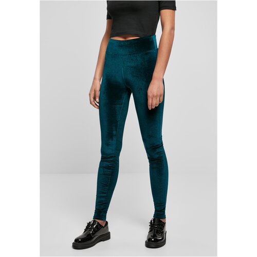 UC Ladies Women&amp;#039;s teal velvet leggings with a high waist Slike