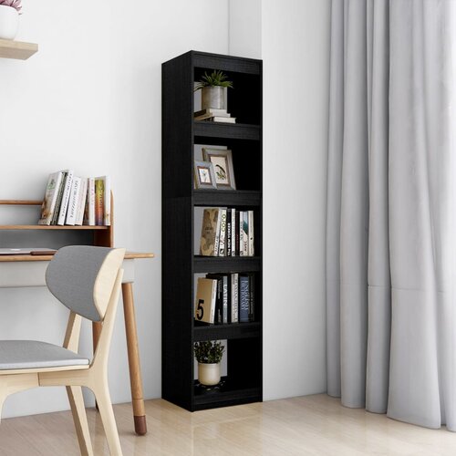 VidaXL Ormarić za knjige / sobna pregrada crni 40x30x167,5 cm borovina Slike
