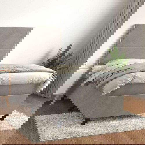 Box spring krevet s madracem svjetlosivi 100x200 cm baršunasti Cijene