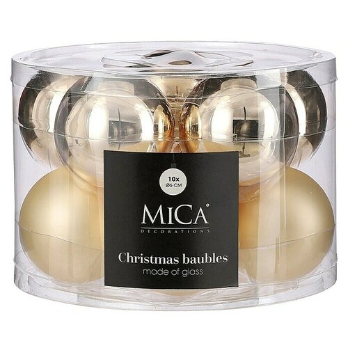Mica Decorations Božićne kuglice (Šampanjac, Staklo, Promjer: 6 cm, 10 Kom.) Cijene