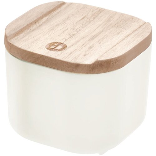 iDesign bijela kutija za pohranu s poklopcem od drveta paulovnije Eco, 9 x 9 cm Cijene