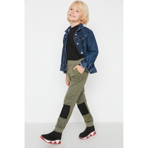 Trendyol Khaki Stripe Detailed Boy Knitted Sweatpants Slike