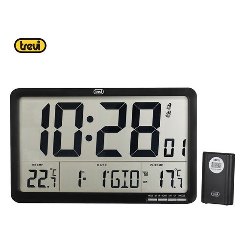 Trevi OM 3560 RC digitalna ura, stenska / namizna, + zunanji senzor, čas, datum, temperatura, črna, (20533085) Cene