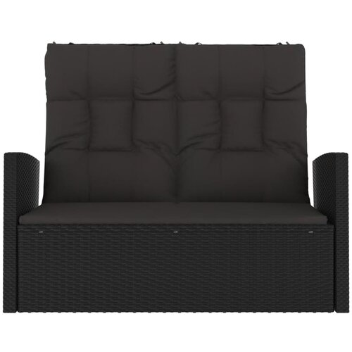  Nagibna vrtna klupa s jastucima 118 cm od poliratana Slike